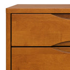 Tavolino quadrato con 2 cassetti noce/teak marrone – In legno massello di gomma