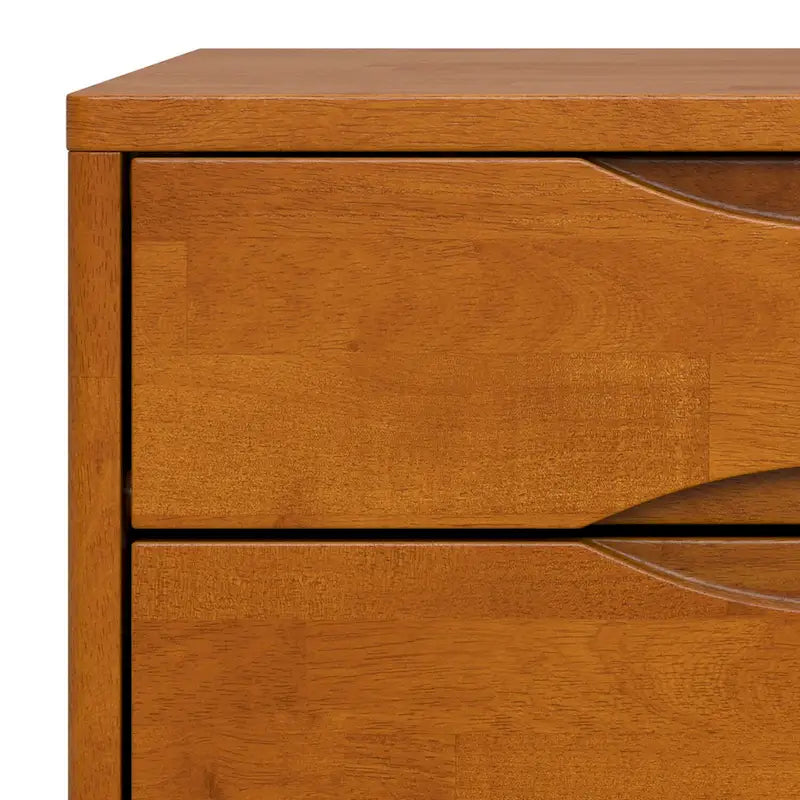 Tavolino quadrato con 2 cassetti noce/teak marrone – In legno massello di gomma