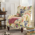 Poltrona singola imbottita Off White con stampa floreale, un posto