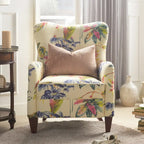 Poltrona singola imbottita Off White con stampa floreale, un posto