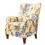 Poltrona singola imbottita Off White con stampa floreale, un posto