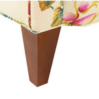 Poltrona singola imbottita Off White con stampa floreale, un posto