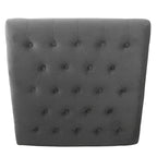 Pouf quadrato contenitore trapuntato in microfibra crema/grigio con ripiano in legno