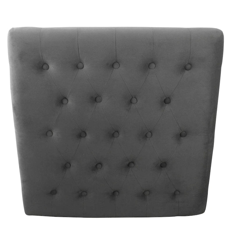 Pouf quadrato contenitore trapuntato in microfibra crema/grigio con ripiano in legno