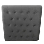 Pouf quadrato contenitore trapuntato in microfibra crema/grigio con ripiano in legno