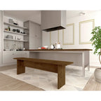 Panca da Pranzo Effetto Legno, Stile Rustico con Base ad H, 2 Posti, Naturale / Nero / Bianco / Blu Notte / Grigio