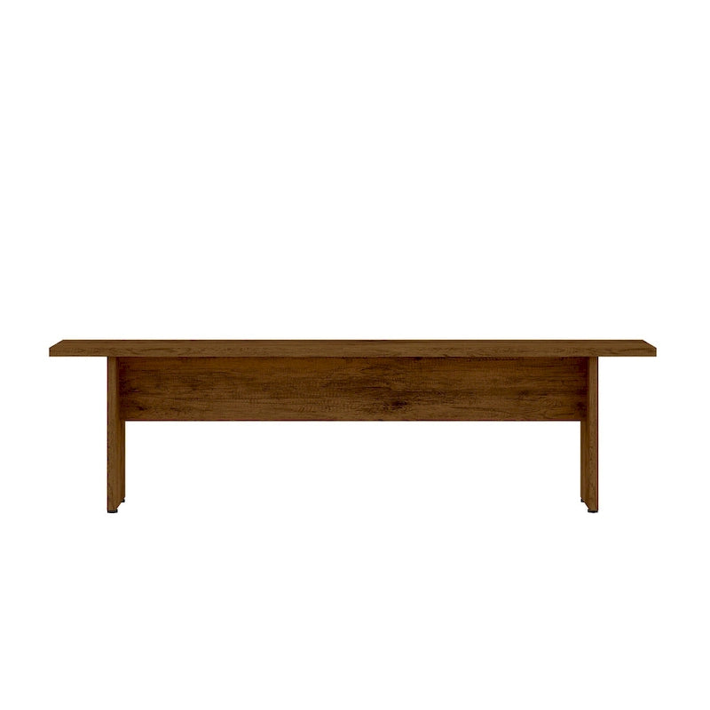 Panca da Pranzo Effetto Legno, Stile Rustico con Base ad H, 2 Posti, Naturale / Nero / Bianco / Blu Notte / Grigio