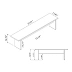 Panca da Pranzo Effetto Legno, Stile Rustico con Base ad H, 2 Posti, Naturale / Nero / Bianco / Blu Notte / Grigio
