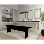 Panca da Pranzo Effetto Legno, Stile Rustico con Base ad H, 2 Posti, Naturale / Nero / Bianco / Blu Notte / Grigio