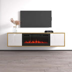 Mobile TV con Camino Elettrico – Bianco/Nero, Adatto per TV fino a 75"