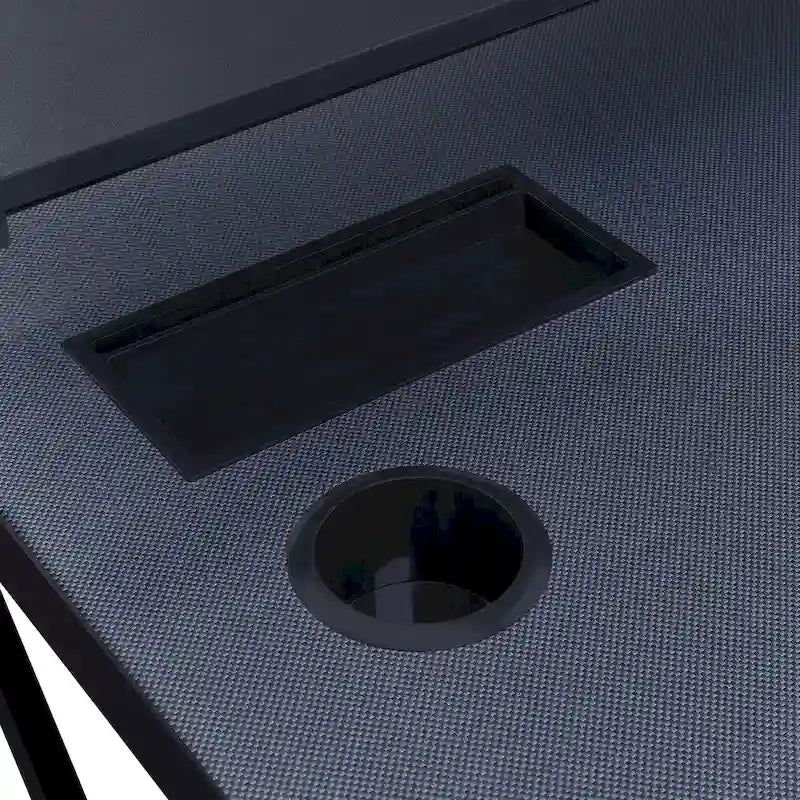 Scrivania da Gaming con Luci LED RGB – Nero / Bianco / Viola / Rosa, Utente Singolo