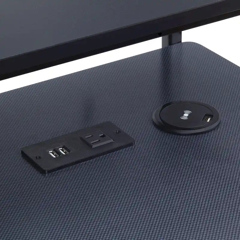Scrivania da Gaming con Luci LED RGB – Nero / Bianco / Viola / Rosa, Utente Singolo