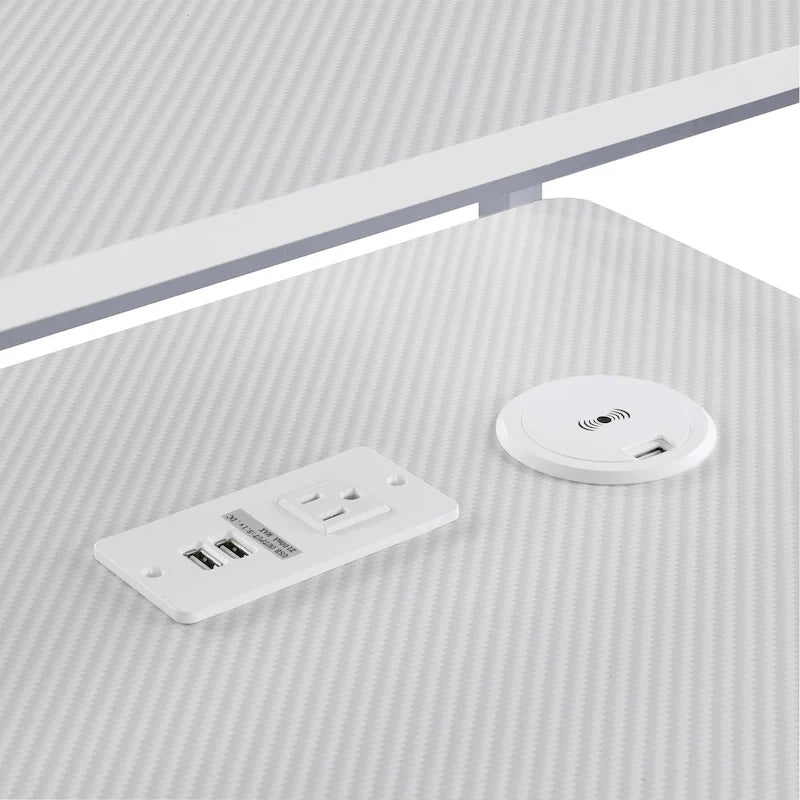 Scrivania da Gaming con Luci LED RGB – Nero / Bianco / Viola / Rosa, Utente Singolo