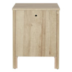 Comodino contemporaneo singolo con ripiano USB e cassetto, Quercia Canyon/Noce Classico