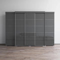 Set armadio a 3 ante con frontale in vetro Grigio/Nero/Bianco e finitura opaca