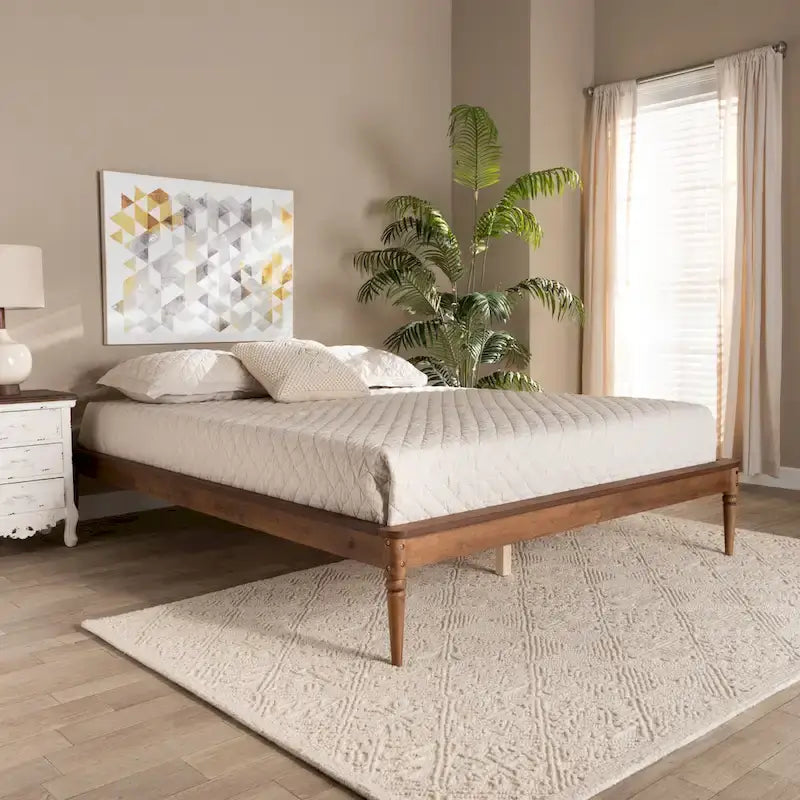 Struttura letto in legno stile tradizionale noce scuro – Matrimoniale / Queen / King