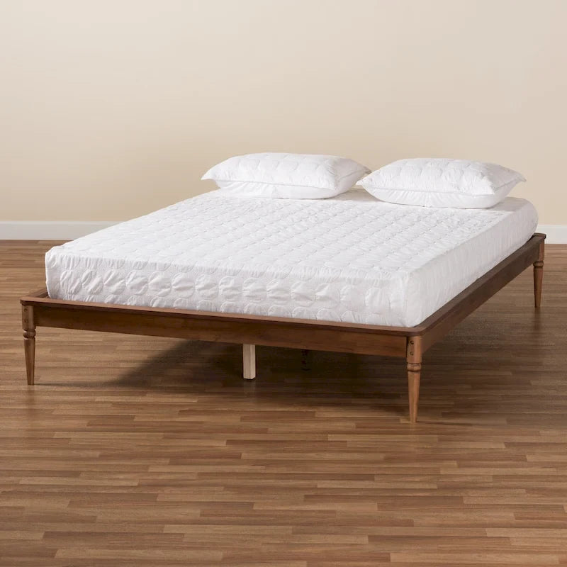 Struttura letto in legno stile tradizionale noce scuro – Matrimoniale / Queen / King