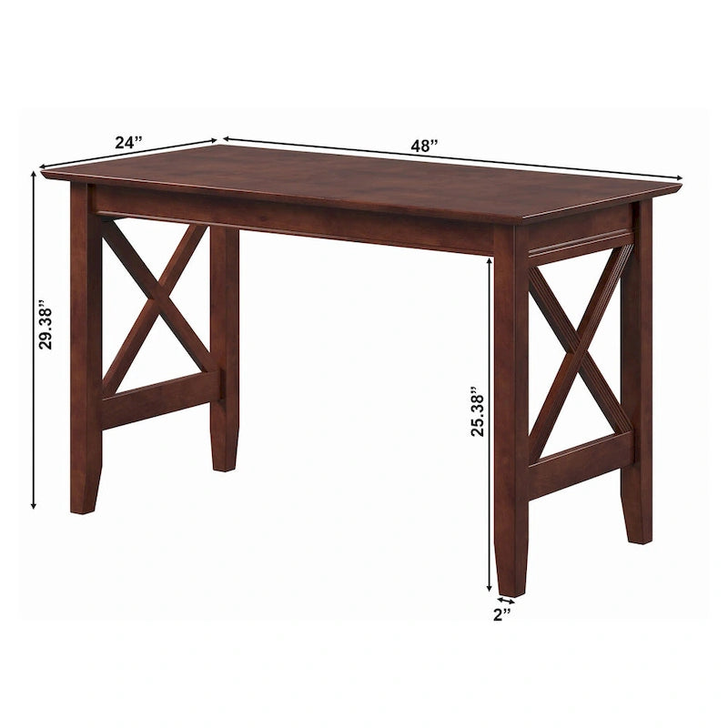 Scrivania con Stazione di Ricarica, Noce/Bianco, Singola, 48"L