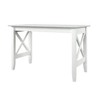 Scrivania con Stazione di Ricarica, Noce/Bianco, Singola, 48"L