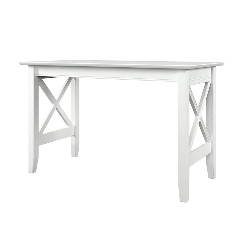Scrivania con Stazione di Ricarica, Noce/Bianco, Singola, 48"L