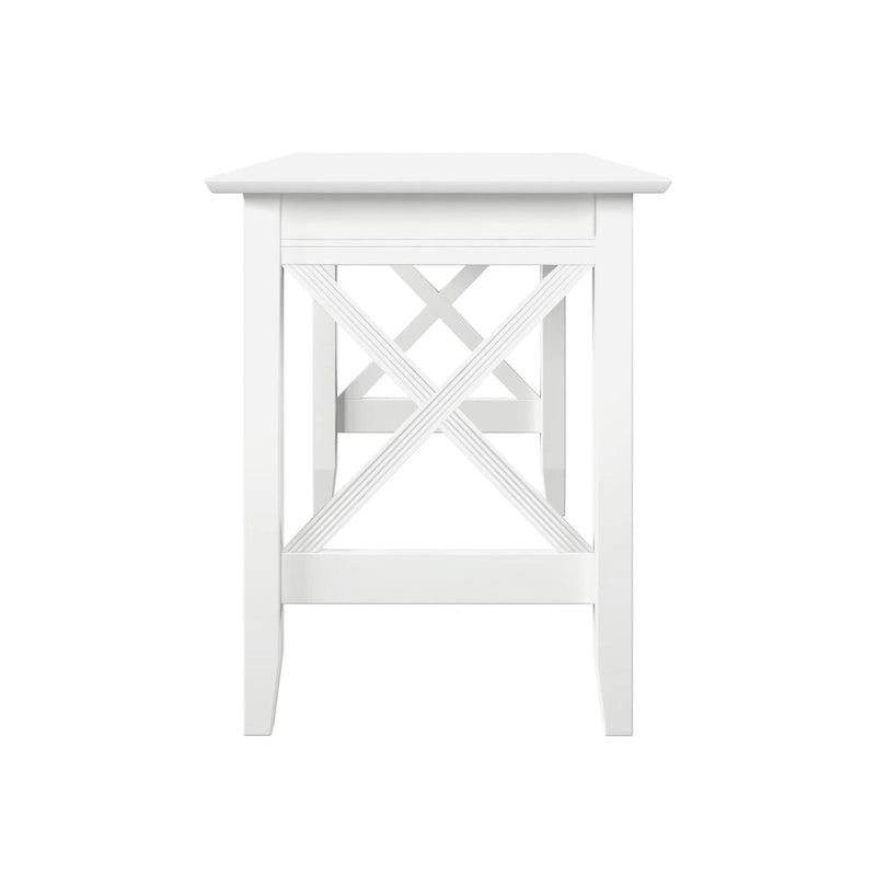 Scrivania con Stazione di Ricarica, Noce/Bianco, Singola, 48"L