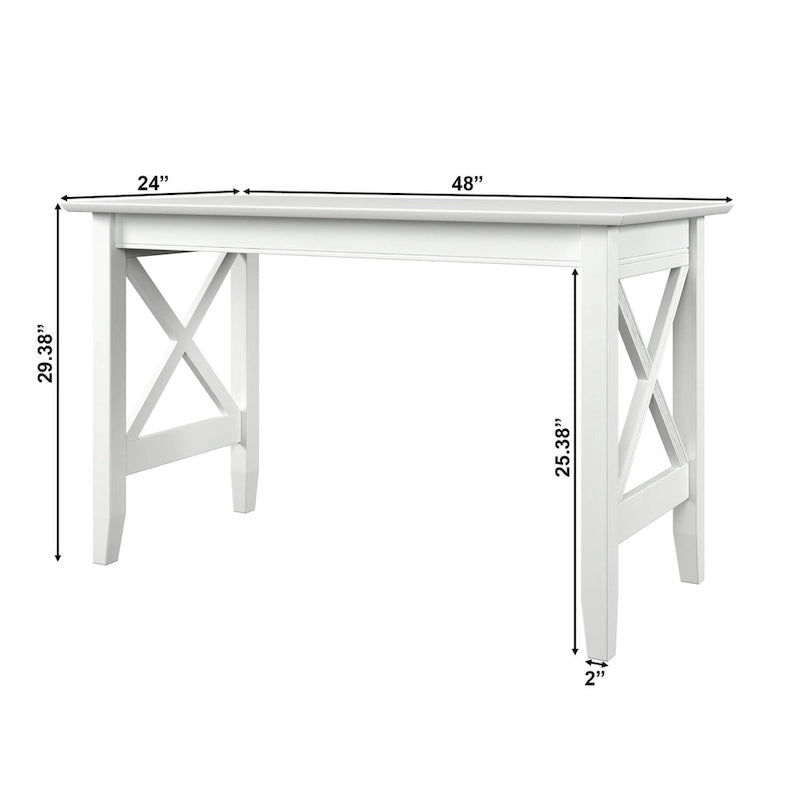 Scrivania con Stazione di Ricarica, Noce/Bianco, Singola, 48"L