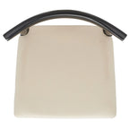 Sgabello da bar con schienale in legno curvato nero e crema, 76 cm H, seduta singola