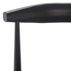 Sgabello da bar con schienale in legno curvato nero e crema, 76 cm H, seduta singola
