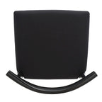 Sgabello da bar con schienale in legno curvato nero e crema, 76 cm H, seduta singola