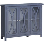 Credenza a buffet con ante in vetro a 2 ante grigio/bianco, montaggio singolo