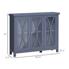 Credenza a buffet con ante in vetro a 2 ante grigio/bianco, montaggio singolo