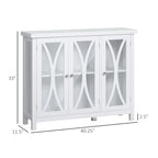 Credenza a buffet con ante in vetro a 2 ante grigio/bianco, montaggio singolo