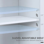 Credenza a buffet con ante in vetro a 2 ante grigio/bianco, montaggio singolo