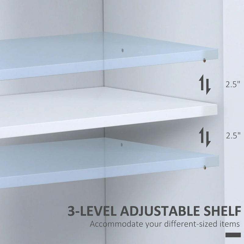 Credenza a buffet con ante in vetro a 2 ante grigio/bianco, montaggio singolo
