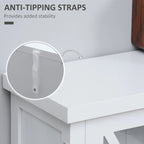 Credenza a buffet con ante in vetro a 2 ante grigio/bianco, montaggio singolo