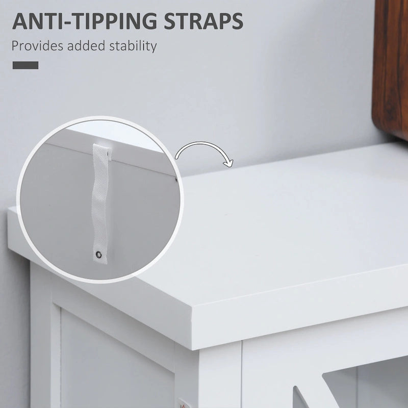 Credenza a buffet con ante in vetro a 2 ante grigio/bianco, montaggio singolo