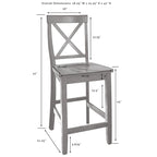 Isola da Cucina Bianca con 2 Sgabelli a Schienale a X, Top in Acciaio Inossidabile, Set da 3 Pezzi