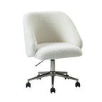 Sedia da ufficio girevole in bouclé avorio / nero / senape / grigio / blu navy, regolabile in altezza, rotazione a 360°, per 1 persona
