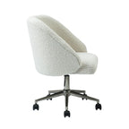 Sedia da ufficio girevole in bouclé avorio / nero / senape / grigio / blu navy, regolabile in altezza, rotazione a 360°, per 1 persona