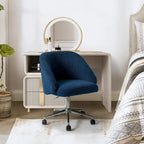 Sedia da ufficio girevole in bouclé avorio / nero / senape / grigio / blu navy, regolabile in altezza, rotazione a 360°, per 1 persona