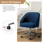 Sedia da ufficio girevole in bouclé avorio / nero / senape / grigio / blu navy, regolabile in altezza, rotazione a 360°, per 1 persona