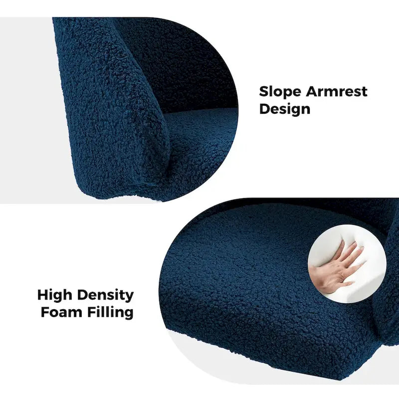 Sedia da ufficio girevole in bouclé avorio / nero / senape / grigio / blu navy, regolabile in altezza, rotazione a 360°, per 1 persona