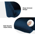 Sedia da ufficio girevole in bouclé avorio / nero / senape / grigio / blu navy, regolabile in altezza, rotazione a 360°, per 1 persona