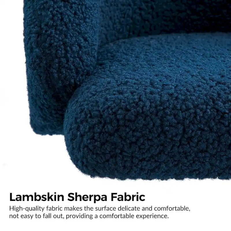 Sedia da ufficio girevole in bouclé avorio / nero / senape / grigio / blu navy, regolabile in altezza, rotazione a 360°, per 1 persona