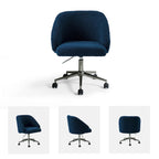 Sedia da ufficio girevole in bouclé avorio / nero / senape / grigio / blu navy, regolabile in altezza, rotazione a 360°, per 1 persona