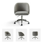 Sedia da ufficio girevole in bouclé avorio / nero / senape / grigio / blu navy, regolabile in altezza, rotazione a 360°, per 1 persona