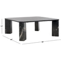Tavolino da caffè in marmo quadrato bianco/nero, 40"L x 40"P x 15"A