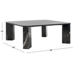 Tavolino da caffè in marmo quadrato bianco/nero, 40"L x 40"P x 15"A