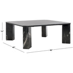 Tavolino da caffè in marmo quadrato bianco/nero, 40"L x 40"P x 15"A