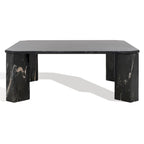 Tavolino da caffè in marmo quadrato bianco/nero, 40"L x 40"P x 15"A